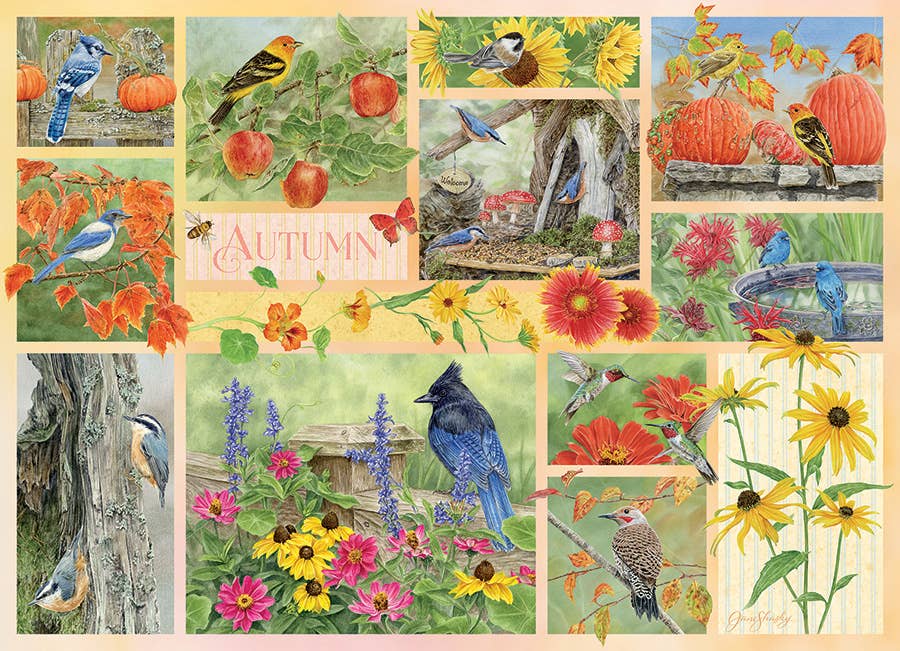 Garden Birds in Autumn 500pc puzzle