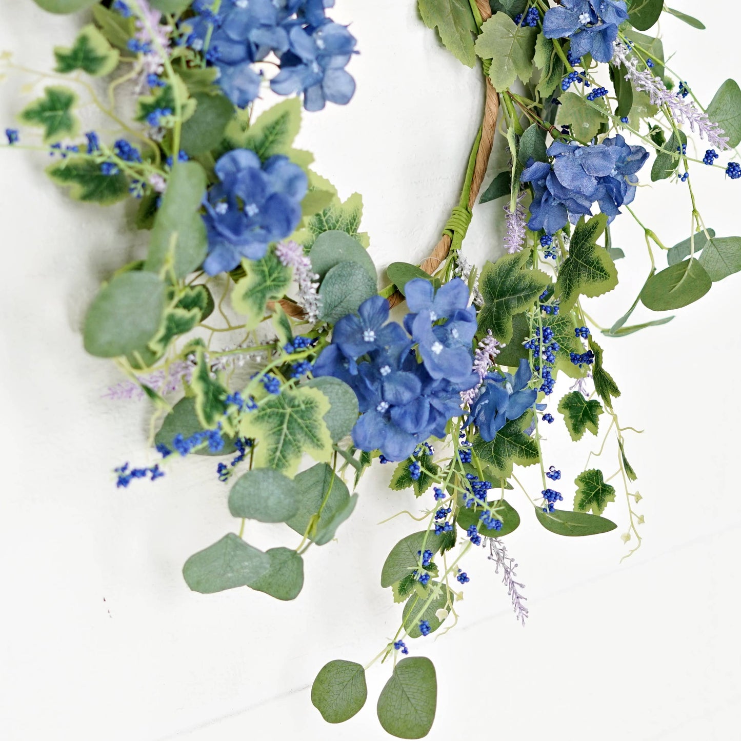 35620-24in Wreath-Blue Hydrangea Garden