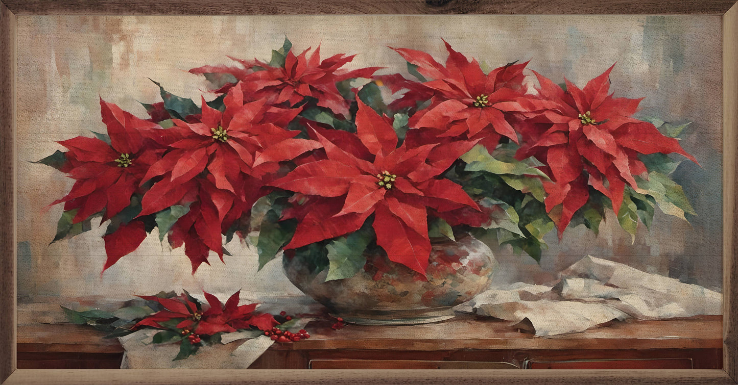 Poinsettia Bouquet On Table