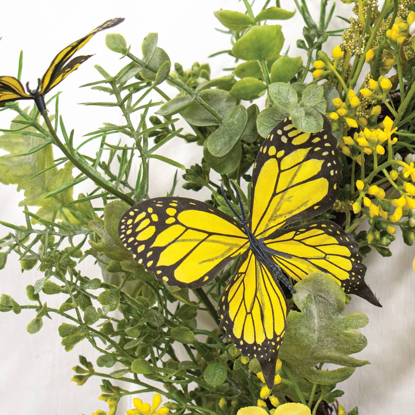 Dusty Miller & Butterfly Wreath - 16"