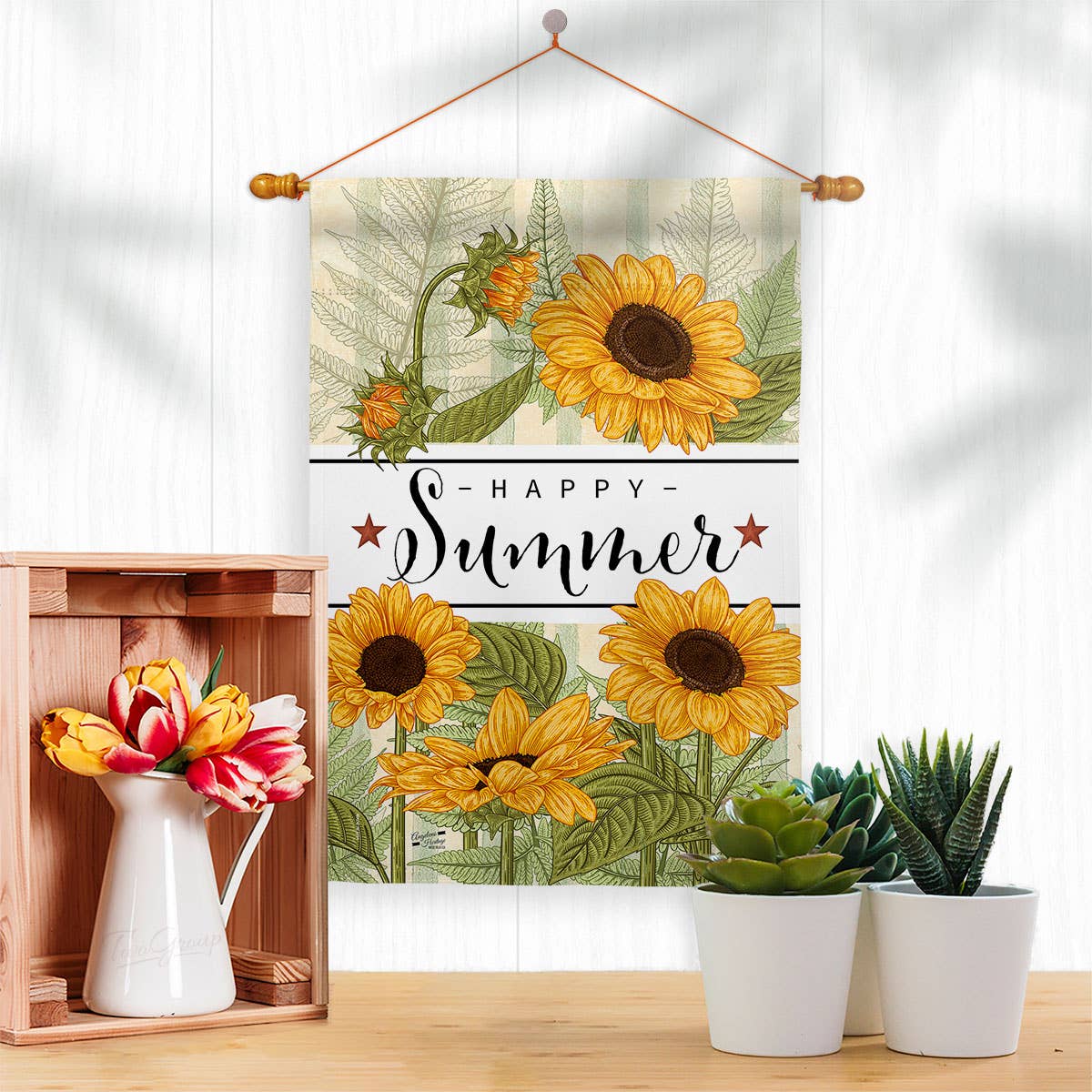 Happy Sunflowers Garden Floral Decor Flag