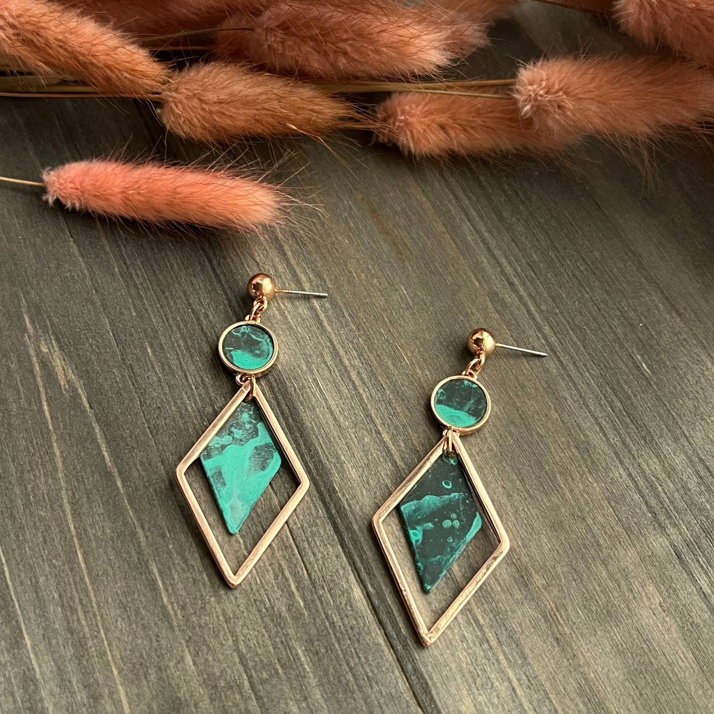 Ember Diamond Shaped Western Drop Earrings