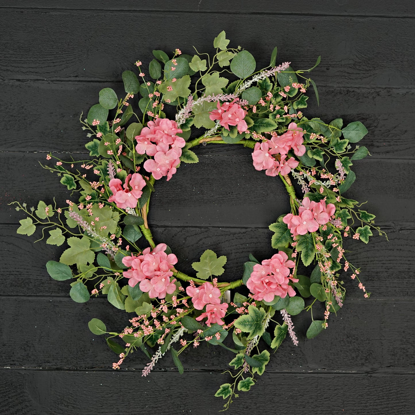 35630-24in Wreath-Pink Hydrangea Garden