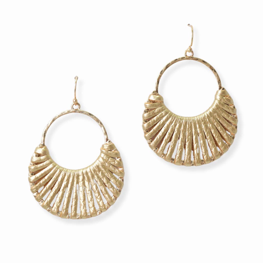 Faux Leather Geometric Dangle Earring