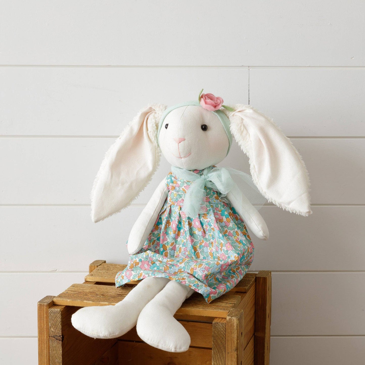 Lop Eared Rabbit Shelf Sitter - Floral Dress (PC)