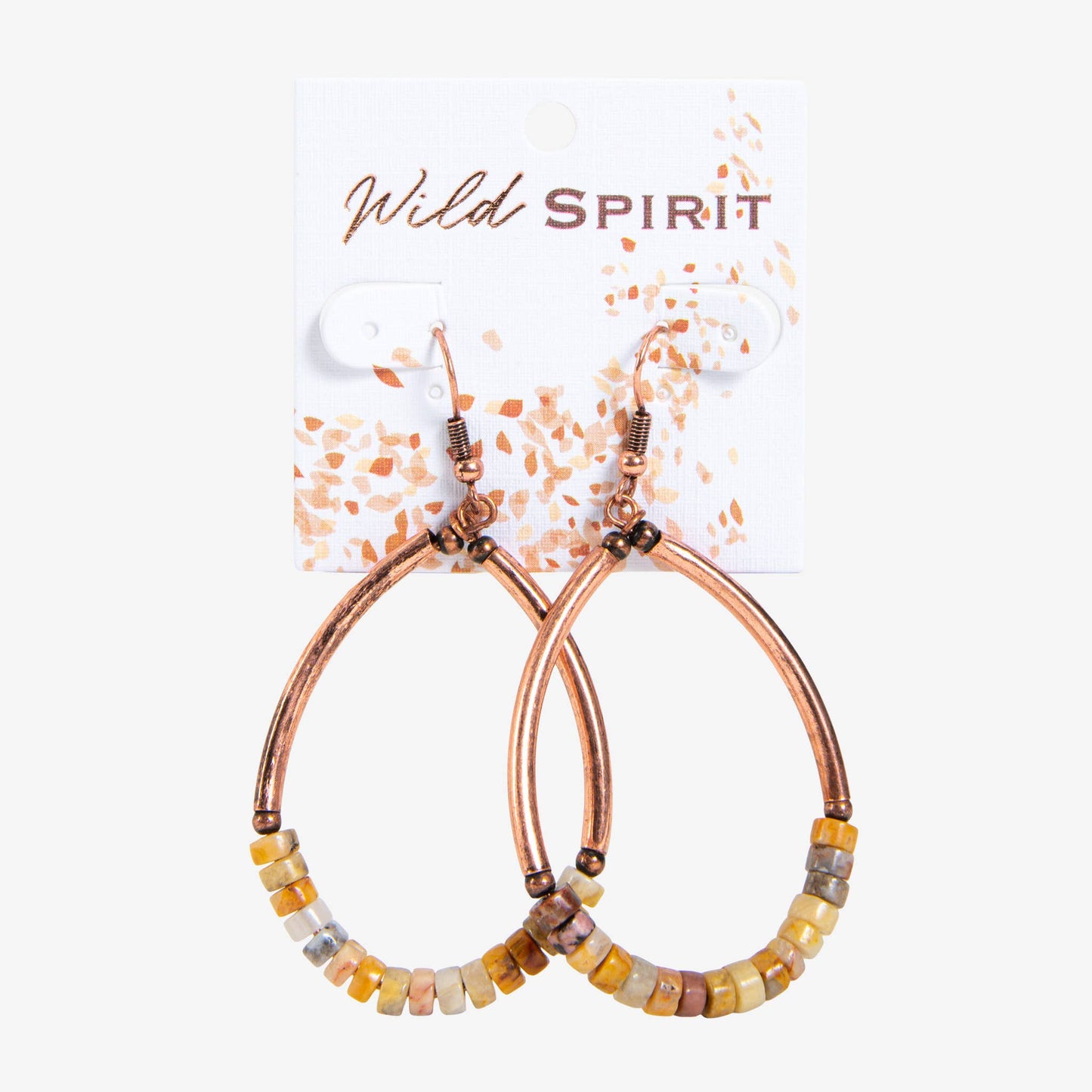 Wild Spirit Western Copper Genuine Agate Teardrop Earrings