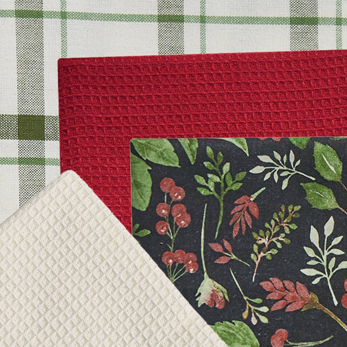 Peace And Merry 3 Dishtowel- 1Dishcloth Set