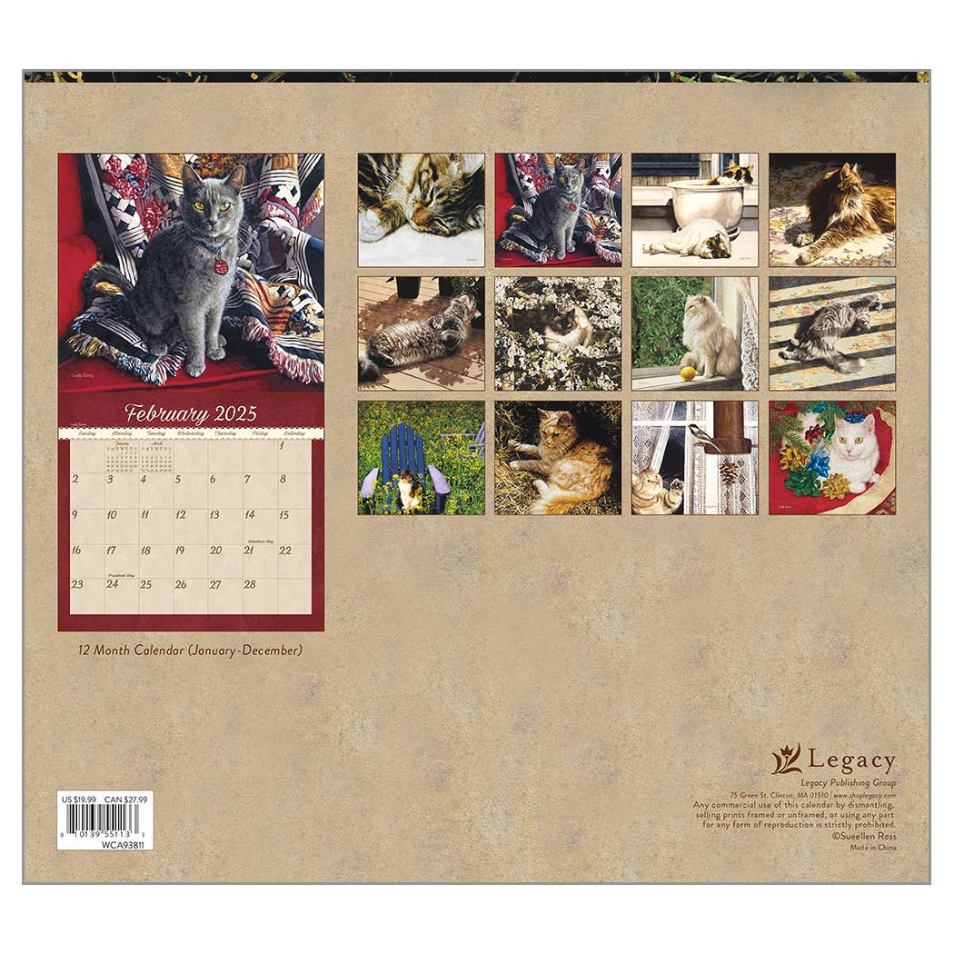 Cats We Love 2025 Wall Calendar