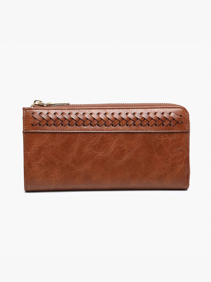 WL2620 Gia Braided Detail Zip-Top Wallet