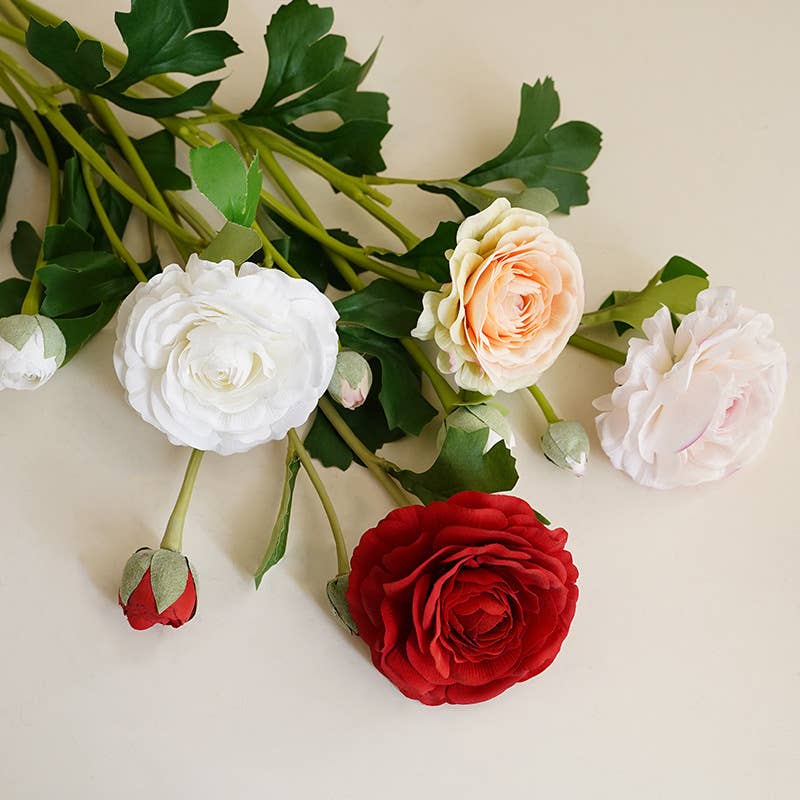 18"-Real Touch Ranunculus with 2 buds