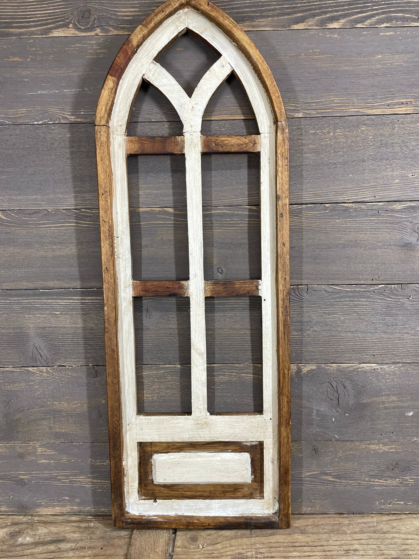 Ozark Hills Wall Decor Window-12x34 inch-Antiqued White-NEW
