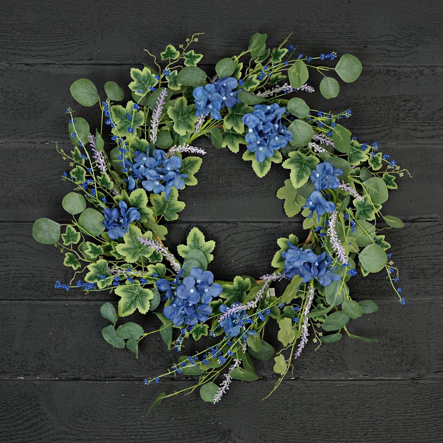 35620-24in Wreath-Blue Hydrangea Garden