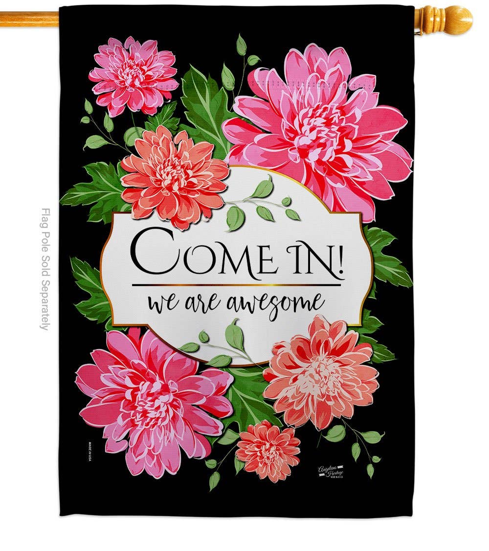 Come In Garden Floral Decor Flag