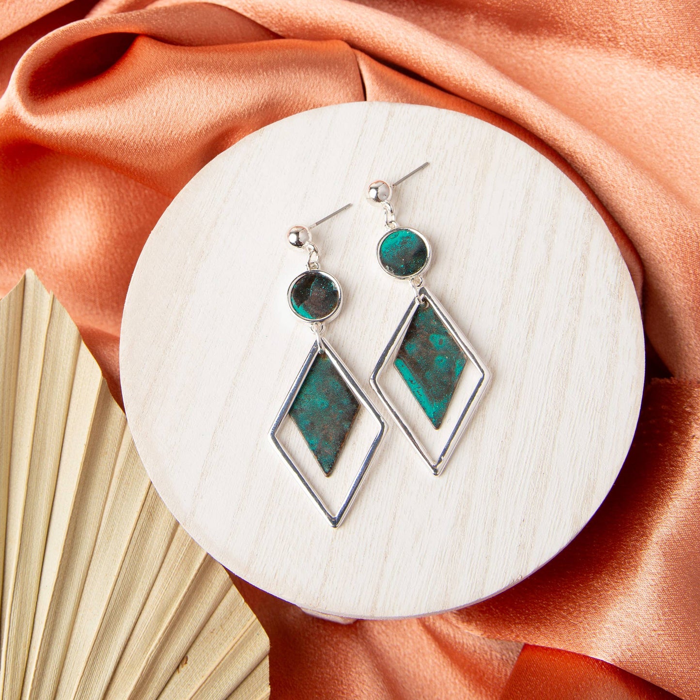 Ember Diamond Shaped Western Drop Earrings