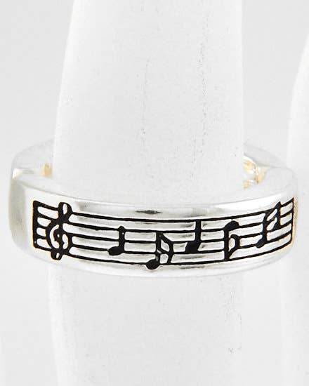 FR5794 Music Note MetaL Stretch Ring