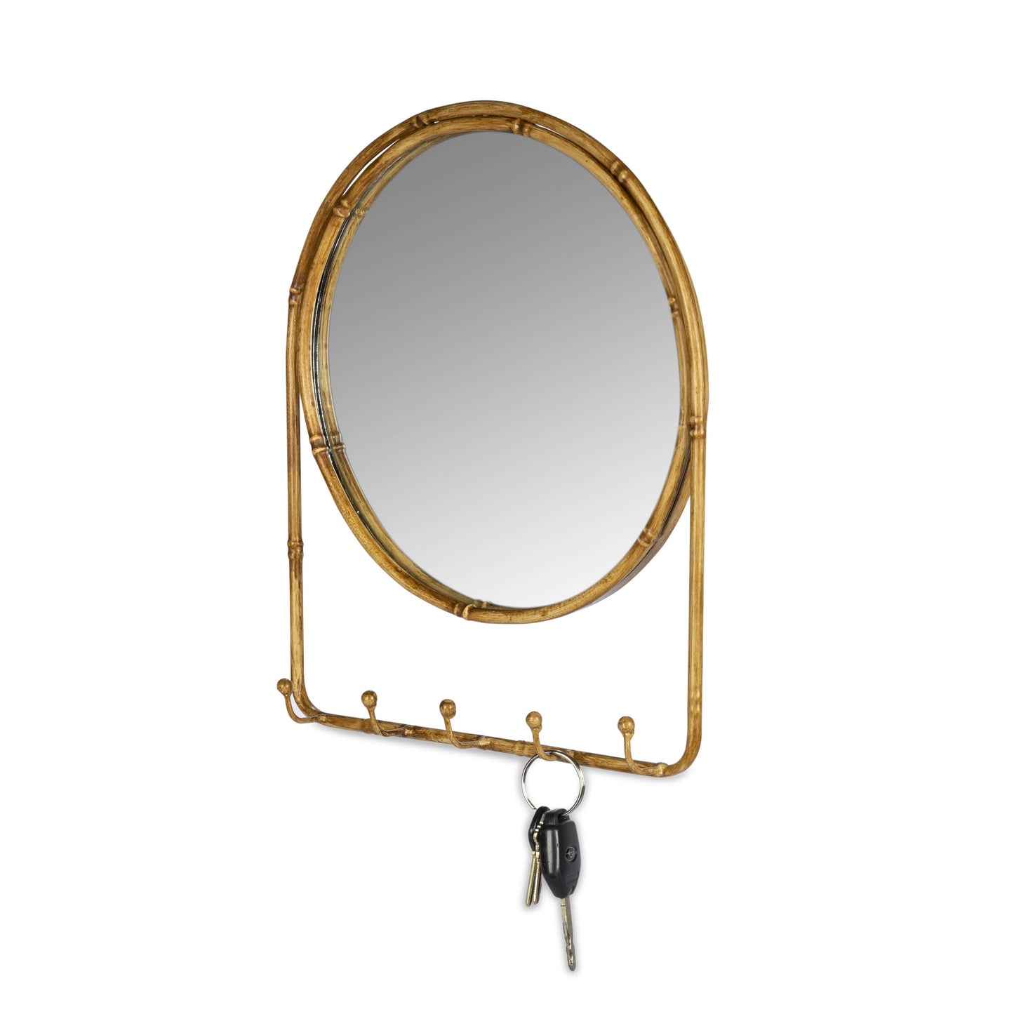 Last Call Brown Metal Wall Mirror w/Hook