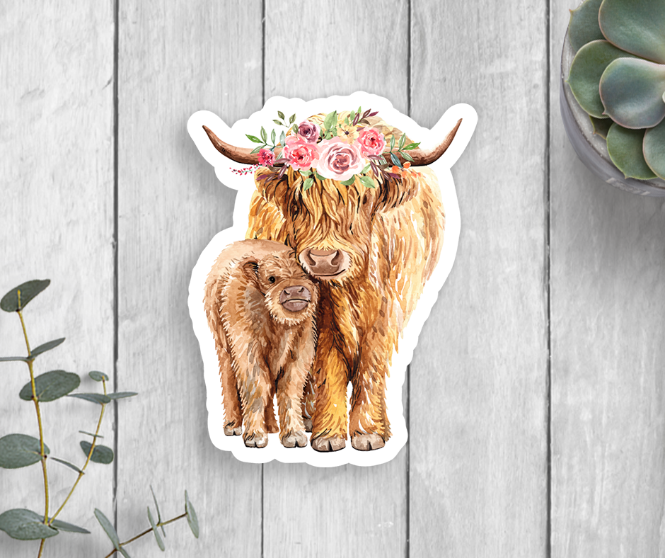 Cow & Calf Vinyl Sticker