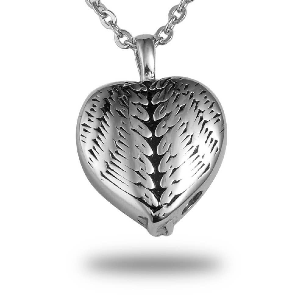 Angel Wing Heart Memorial Ashes Holder Necklace