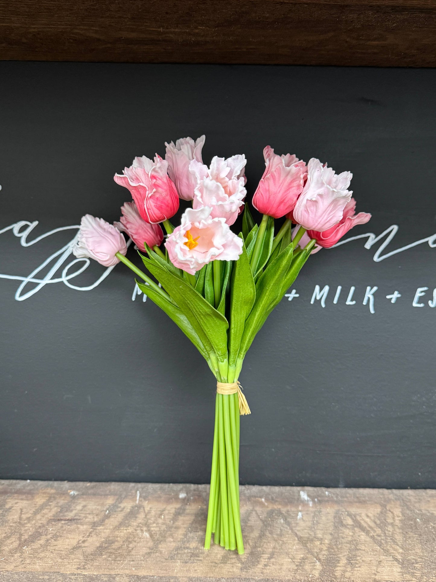 14"-1 Dozen-Elegant Colorful Real Touch Parrot Mini Tulip