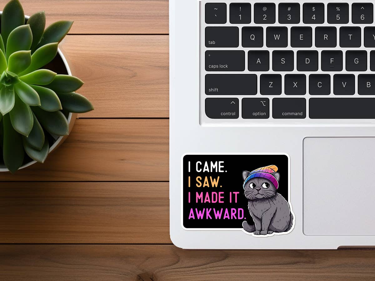 I Came, I Saw, I Made it Awkward | Funny Cat Sticker