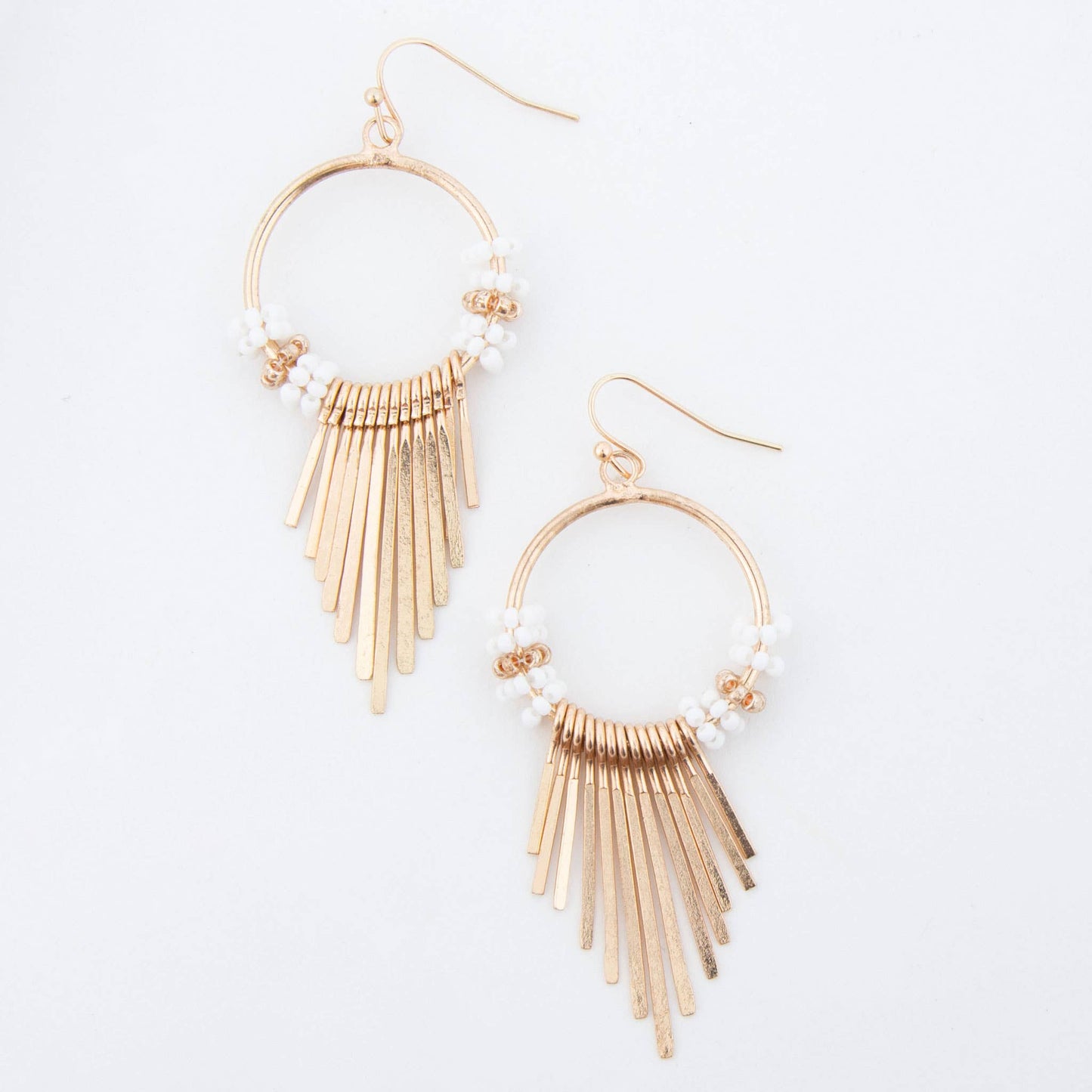 Jaliya Beaded Cascade Hoop Drop Earrings