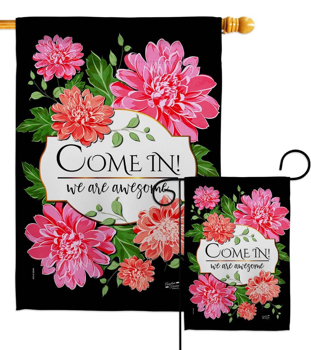 Come In Garden Floral Decor Flag