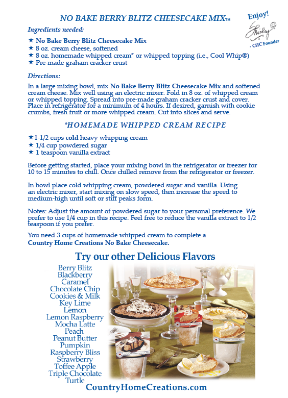 No Bake Berry Blitz Cheesecake Mix