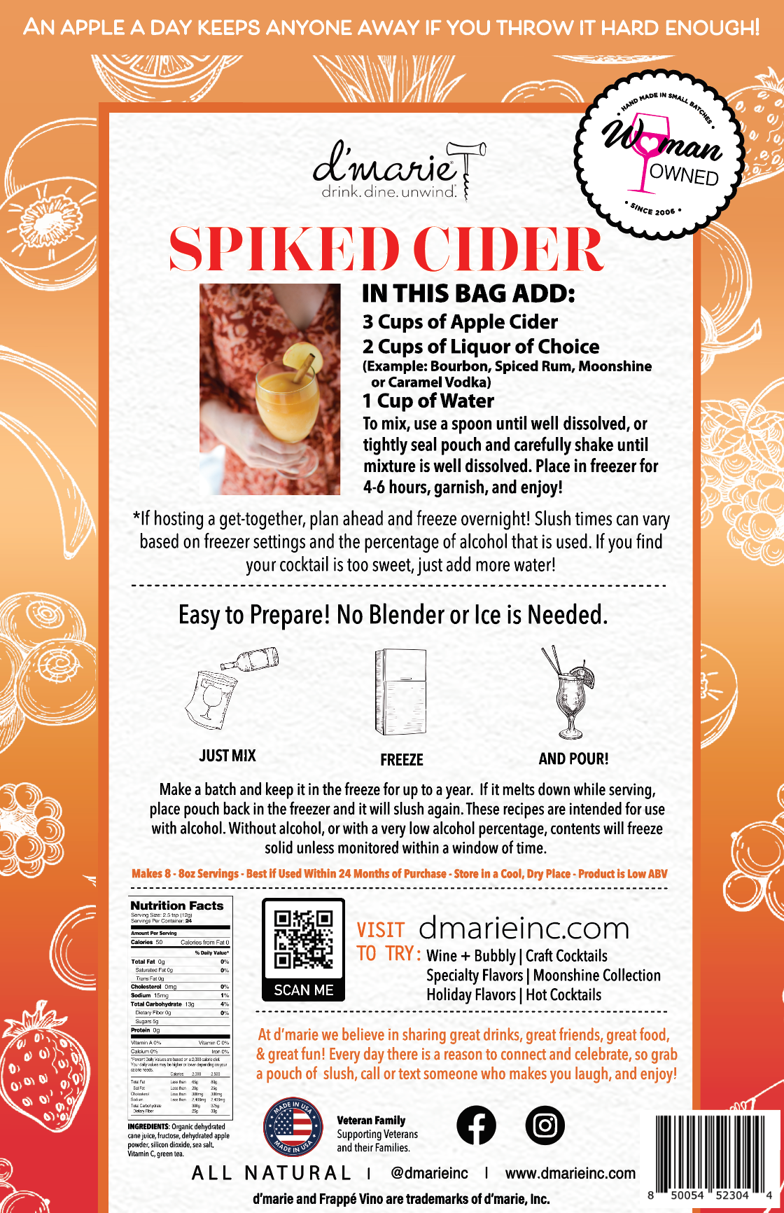 Spiked Cider Cocktail - Ready-To-Freeze Cocktail