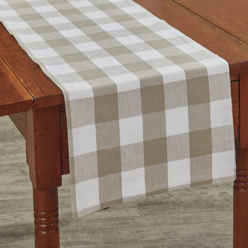 Wicklow Check Backed Table Runner 72"L - Natural