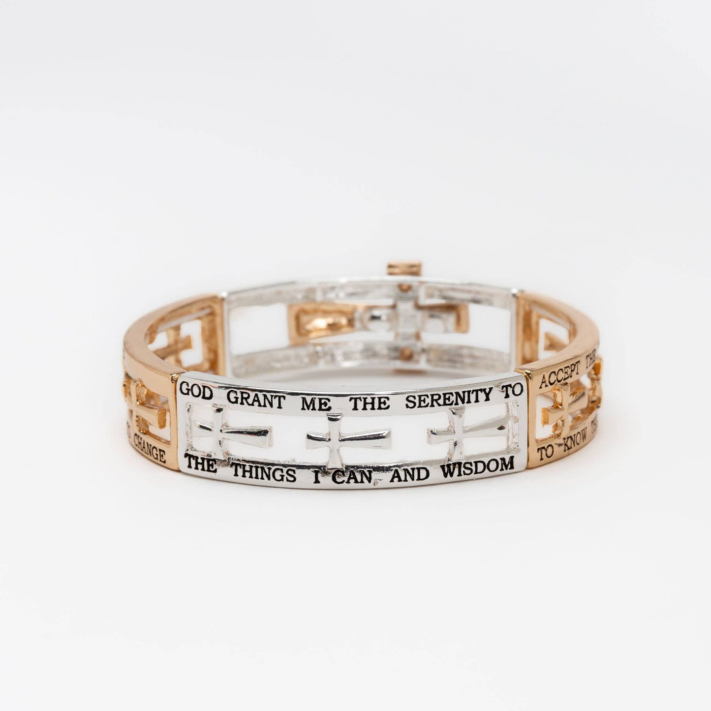 Two Toned Inspirational Nickel-Free Stretch Bracelets