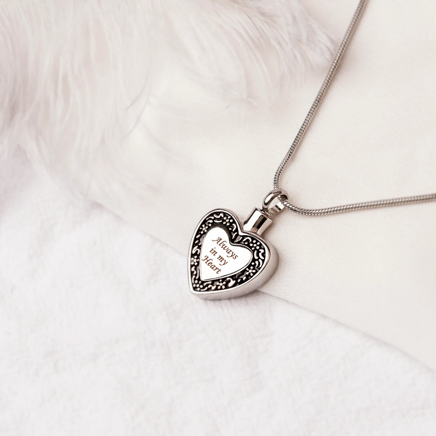 Always in my Heart Memorial Necklace Urn - Cremation Jewelry