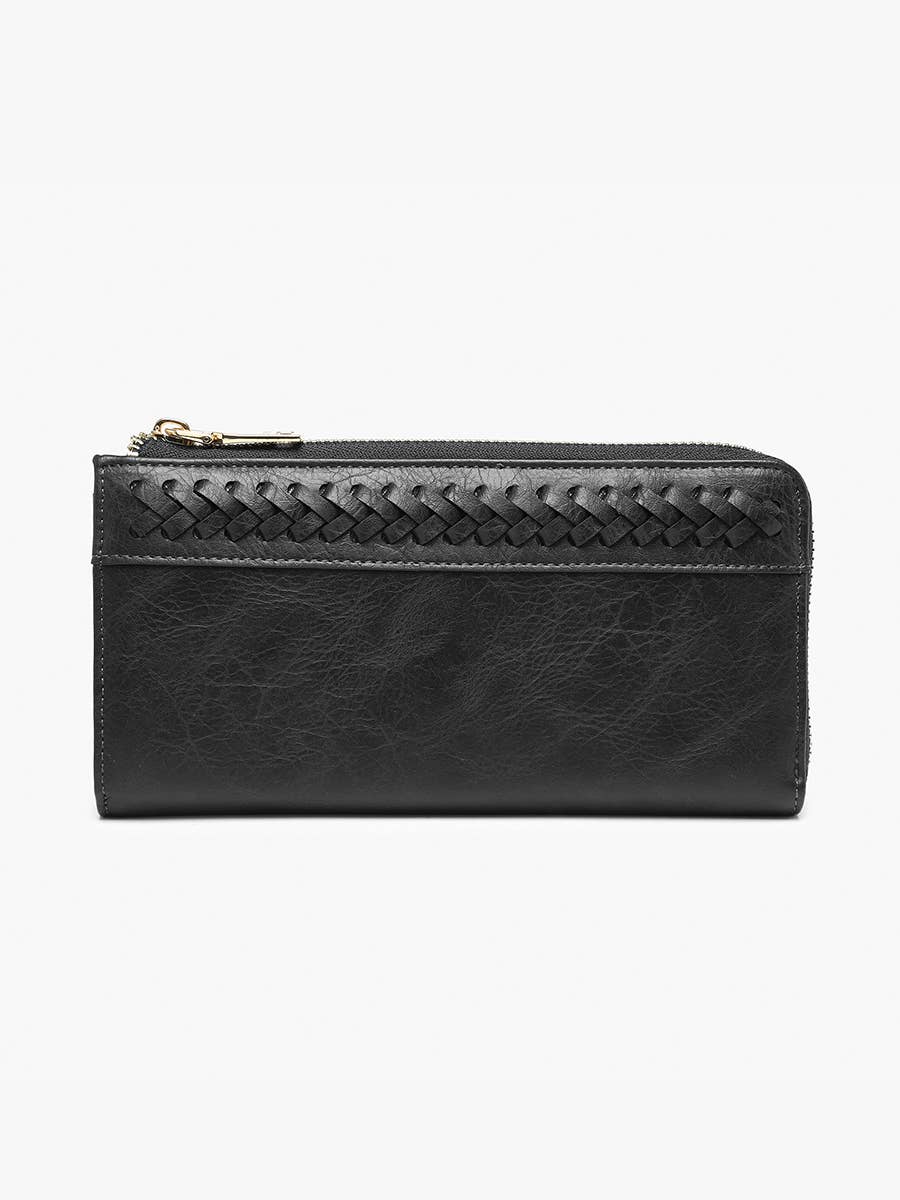 WL2620 Gia Braided Detail Zip-Top Wallet