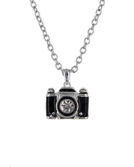FR6779 Crystal Lens Photo Camera Pendant Necklace