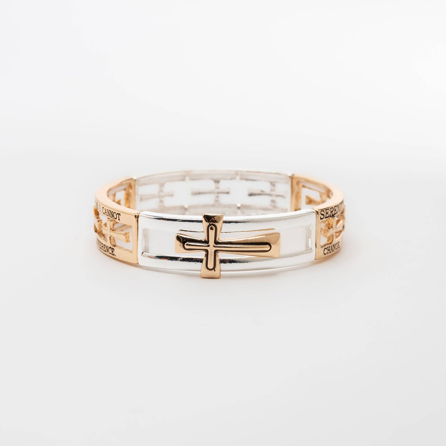 Two Toned Inspirational Nickel-Free Stretch Bracelets