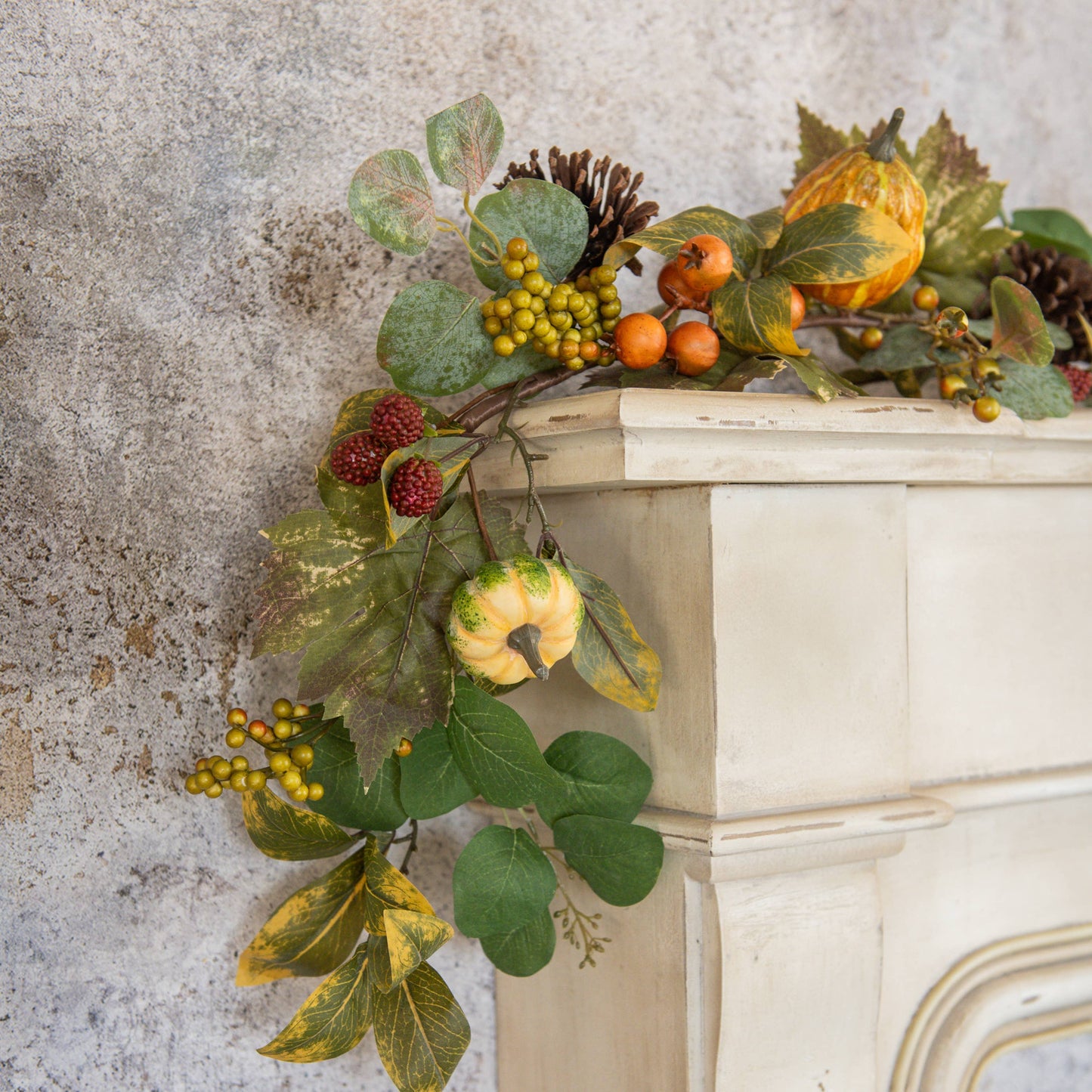 6' MIXED GOURD & RASPBERRY GARLAND