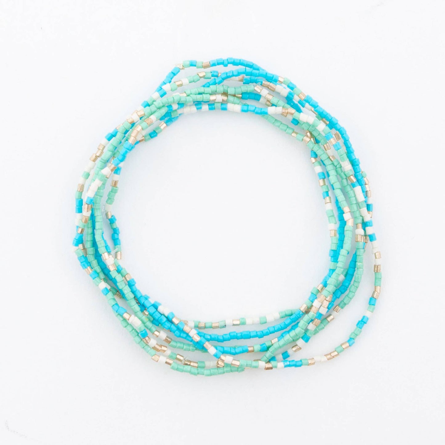 Saffron Multi-Row Elastic Bead Bracelet