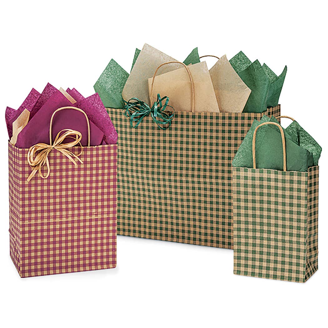 Gingham Paper Gift Bags