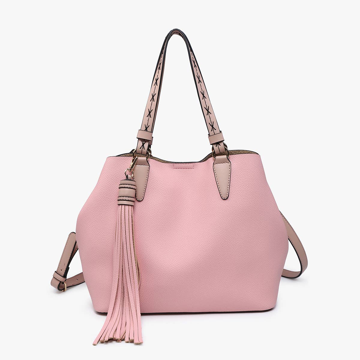 MJ1725 Aliza Large Tassel Monogrammable 2 in 1 Satchel