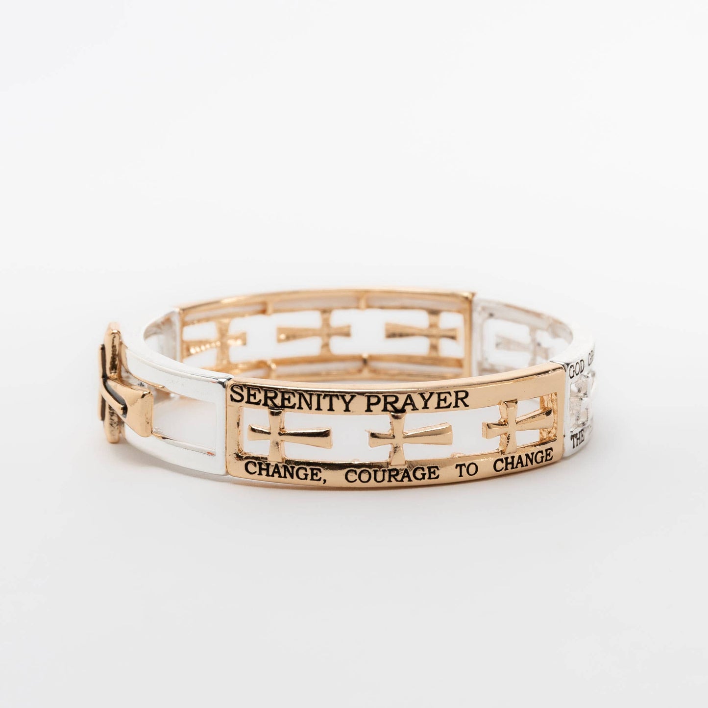 Two Toned Inspirational Nickel-Free Stretch Bracelets