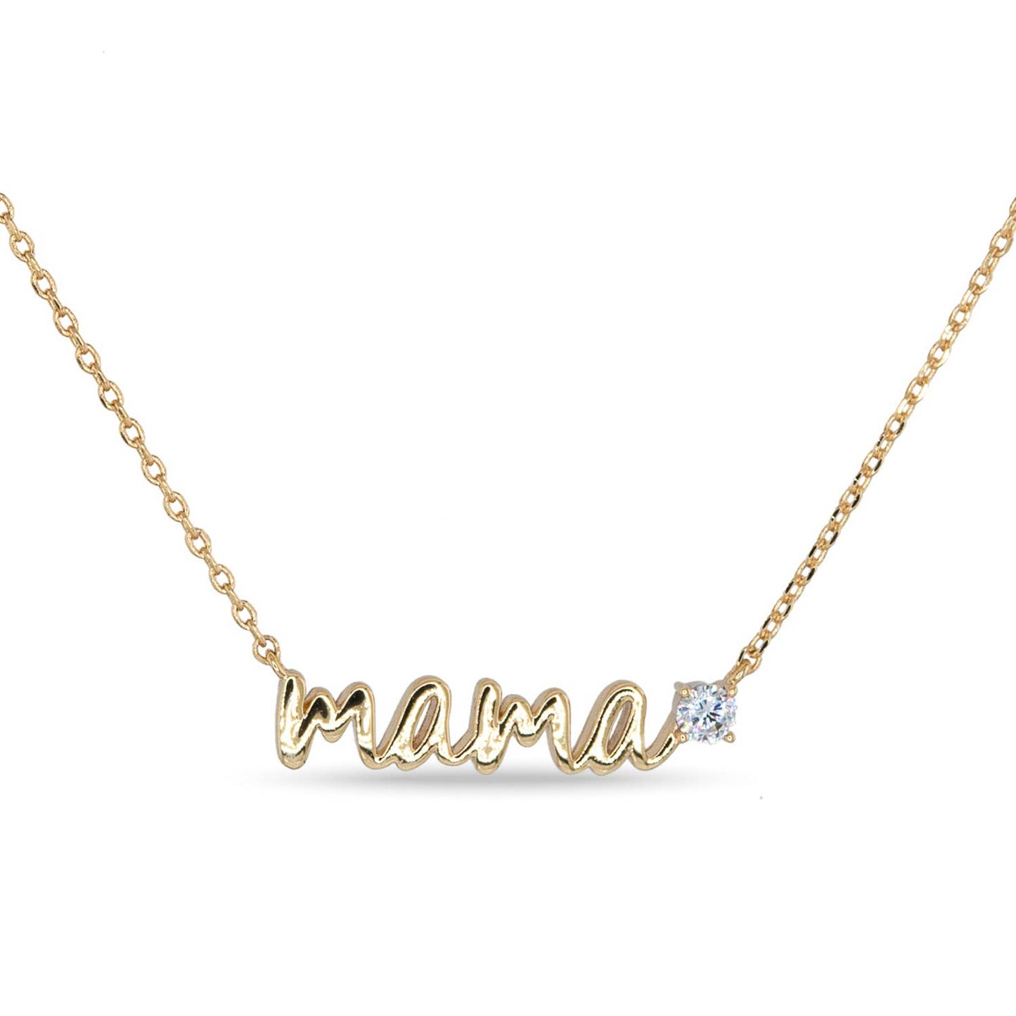 Gold CZ Mama Necklace