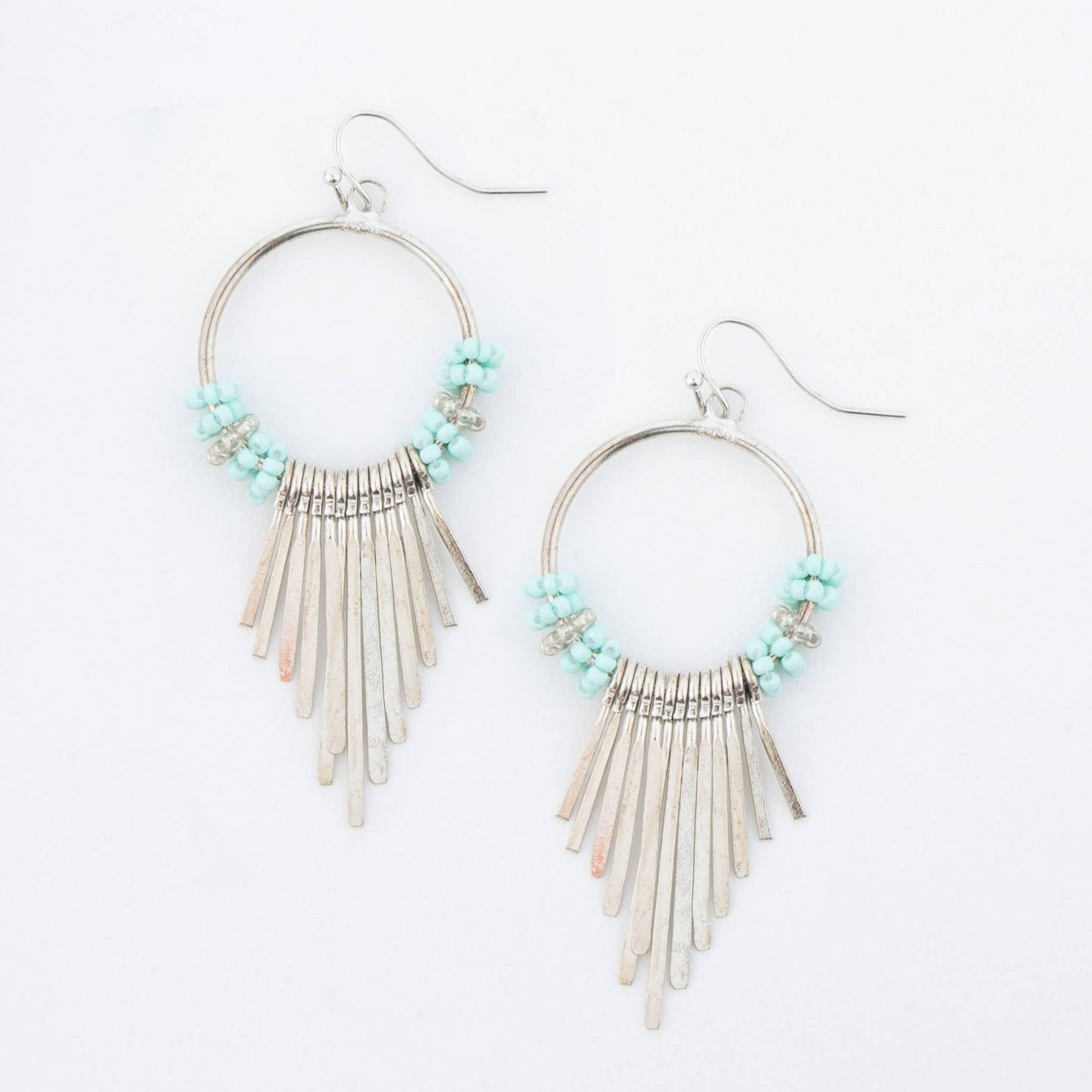 Jaliya Beaded Cascade Hoop Drop Earrings