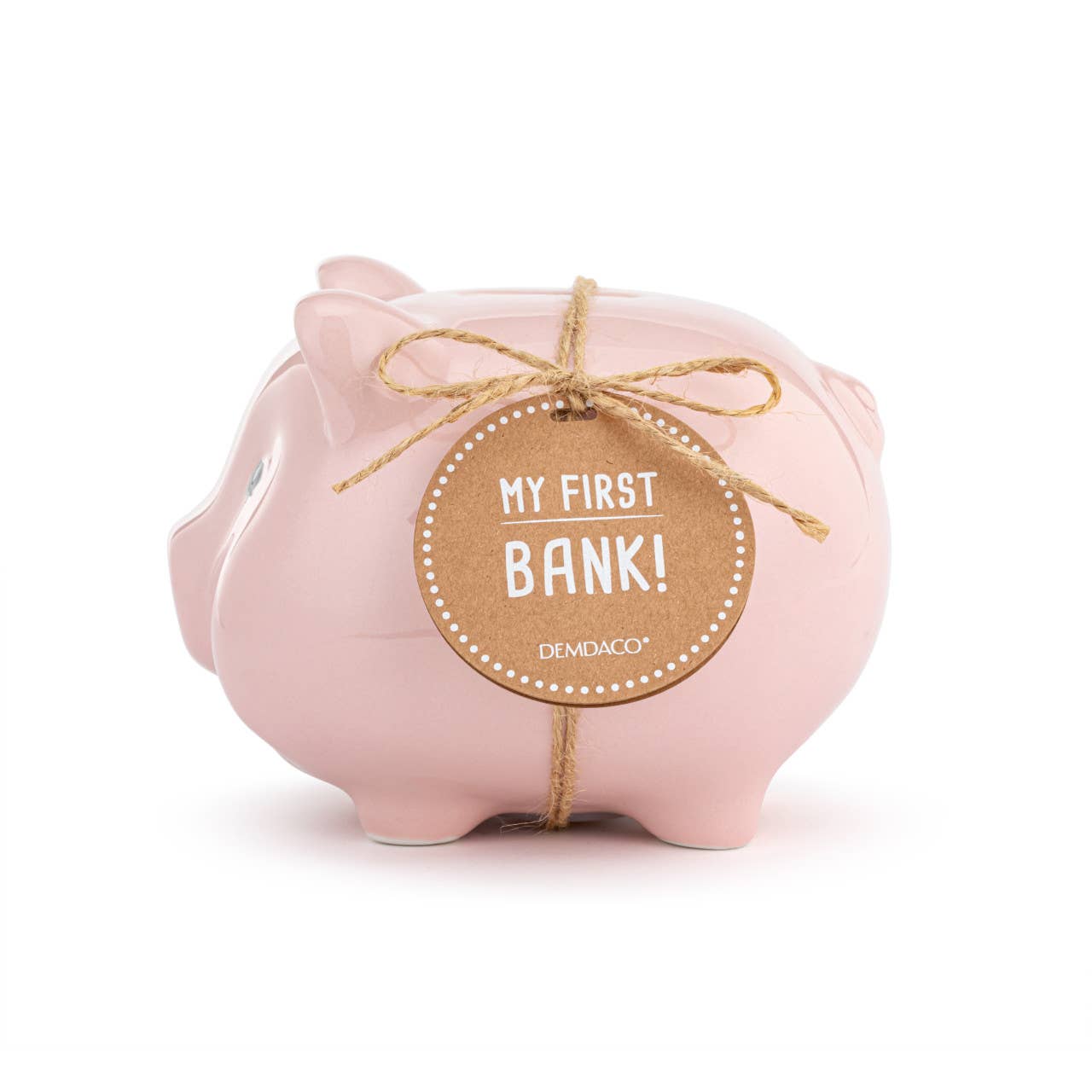 Pink Ceramic Classic Piggy Bank - 7x5.5x6in