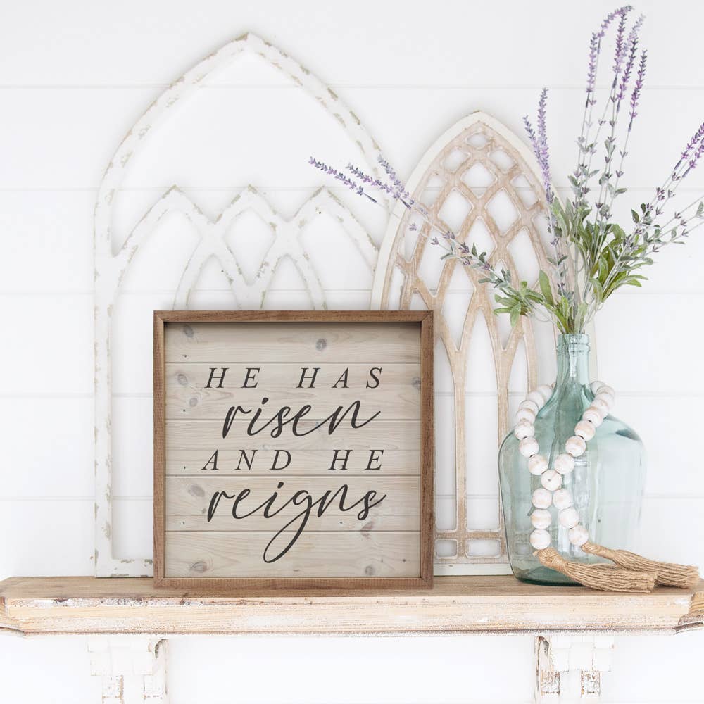He Has Risen And He Reigns Whitewash