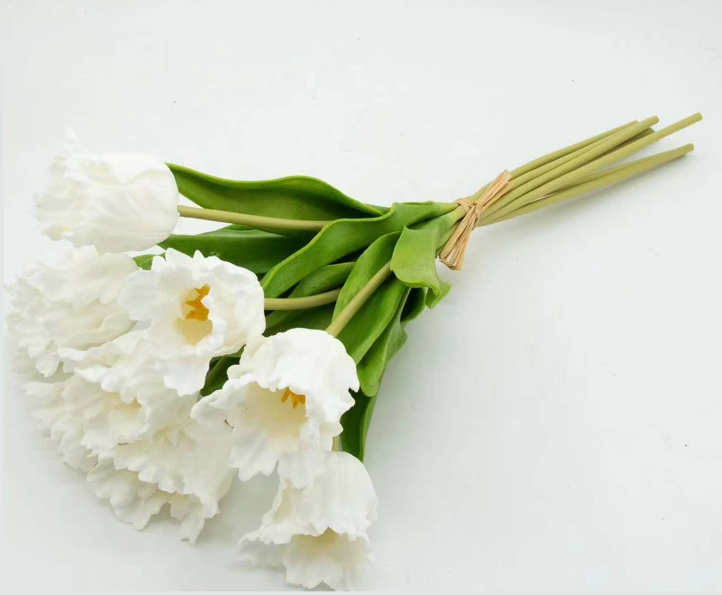 14"-1 Dozen-Elegant Colorful Real Touch Parrot Mini Tulip