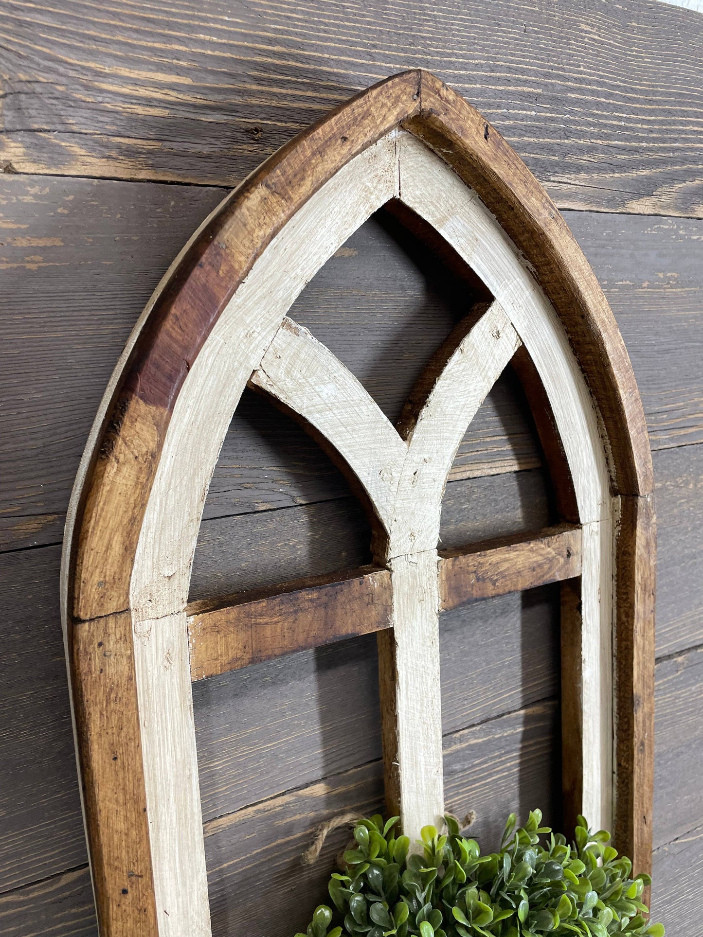 Ozark Hills Wall Decor Window-12x34 inch-Antiqued White-NEW