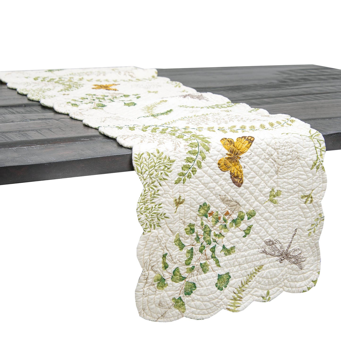 Althea Green Garden Botanical Table Runner