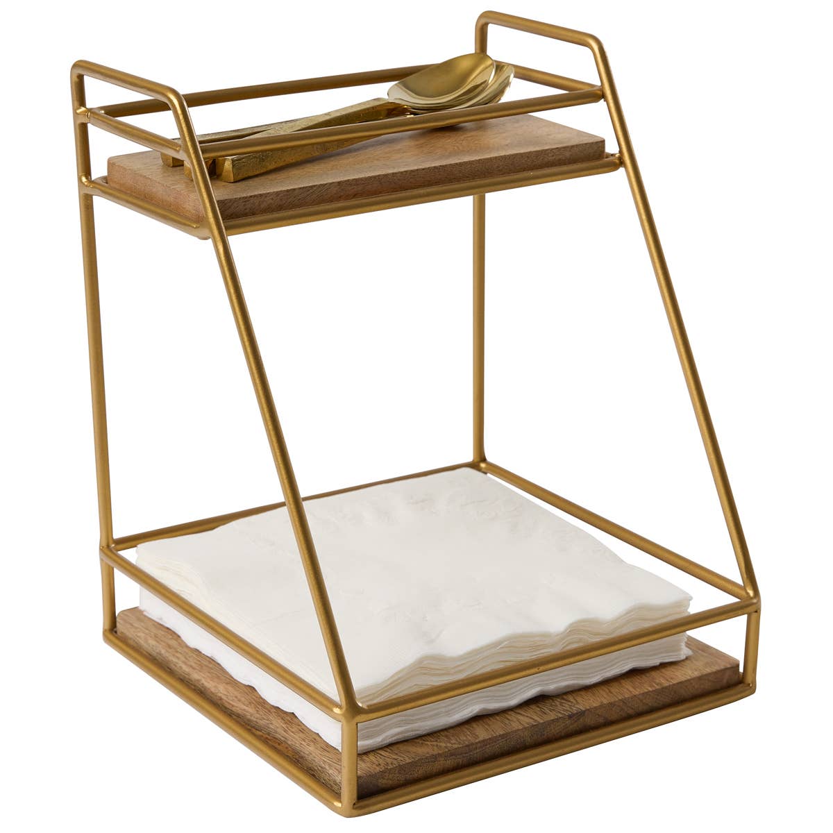 Wood/Gold 2 Tier Organizer