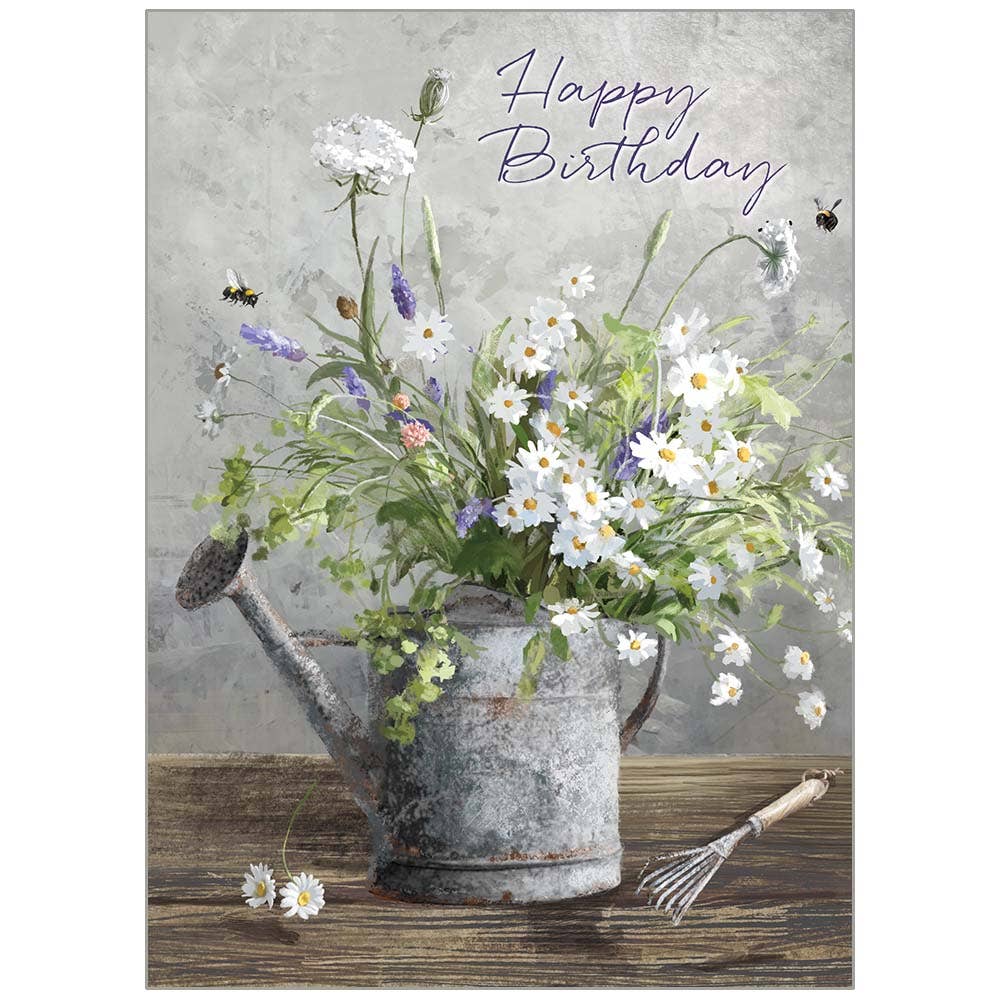 Daisy Watering Can - Birthday Card