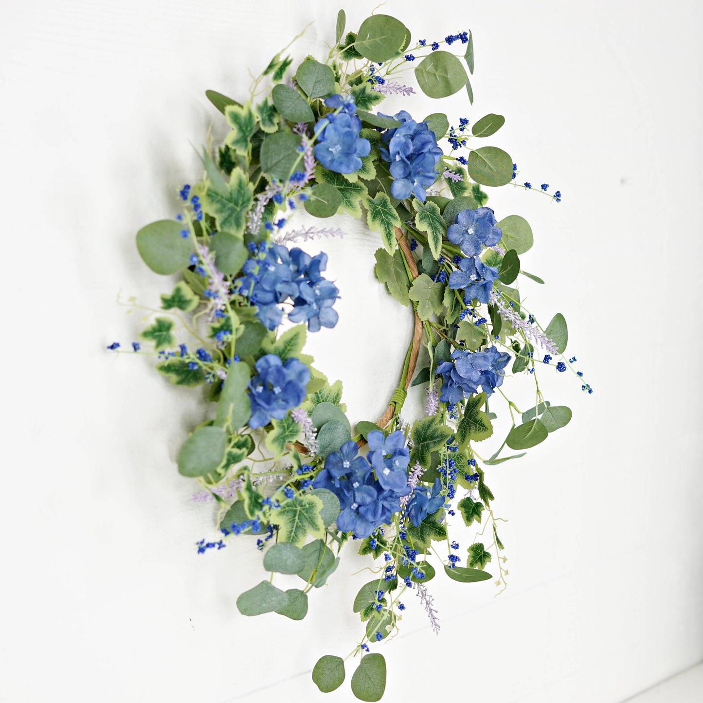 35620-24in Wreath-Blue Hydrangea Garden