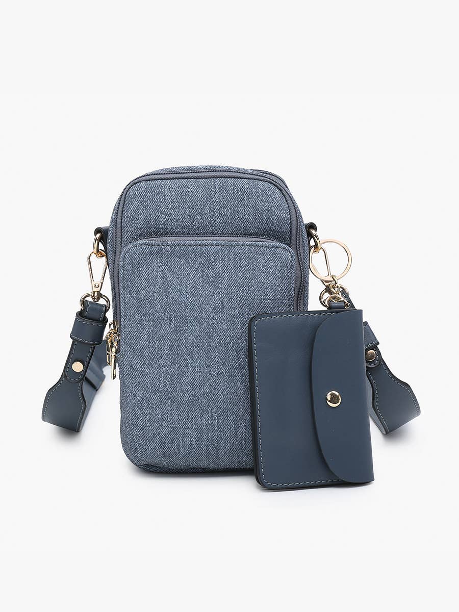 M2080DN Parker Denim 3 Compartment Crossbody w/ Pouch